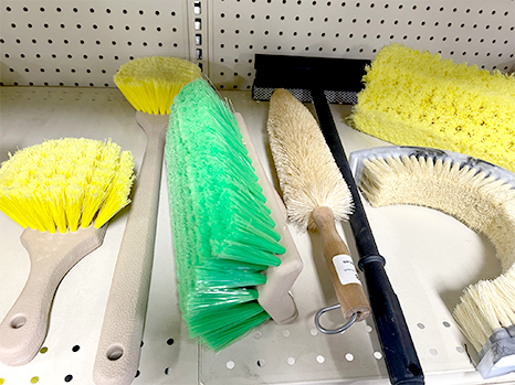 WAB brushes on shelf